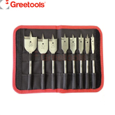  8 Piece Hex Shank Groove Flat Wood Bits Set