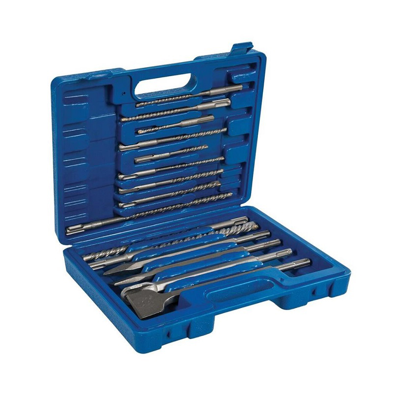 SDS-Plus Carbide Drill Bits & Chisels Set in a Robust Plastic Case 15 Piece