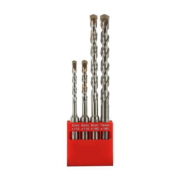 4 Piece SDS Plus 2 Cutter Hammer Drill Bits Set