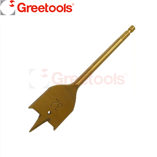Precision Ground TiN Finish Flat Wood Bits