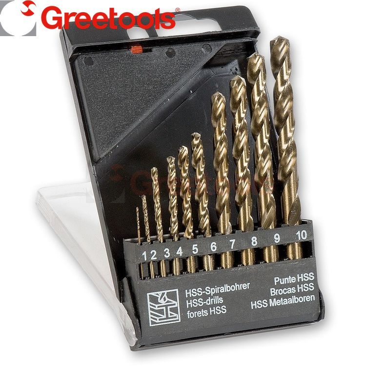 10 Piece HSS TiN Coated Cobalt Drill Bits Set