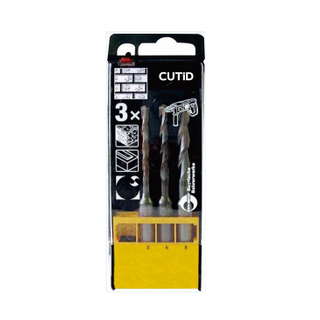  3 Piece SDS Plus Carbide Tipped Masonry Drill Bits Set